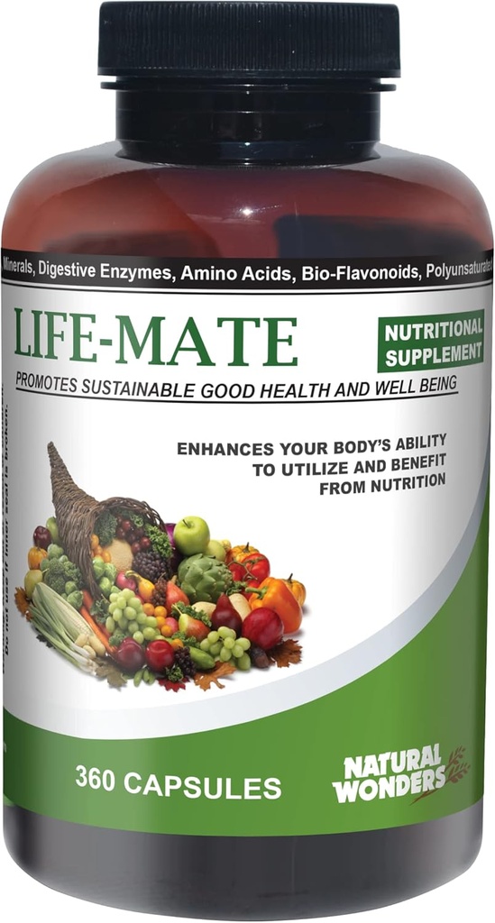 Natural Wonders Life Mate – Multivitamin Supplement | Prenatal Multi-Vitaminer för kvinnor med närings- och immunstöd | Energitillskott för män och kvinnor (360 kapslar)