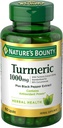 Naturens Bounty Turmeric med svart pepper ekstrakt, støtter antioksidant helse, 1000 mg, 60 kapsler