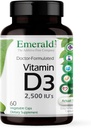 EMERALD LABS Vitamin D3 2.500 IU 's - Mendukung Bone, Teeth, Muscle, Heart & Imune Health - Premium Dieter Suplemen - 60 Vegetable Capsules (Suppply 60 Hari)