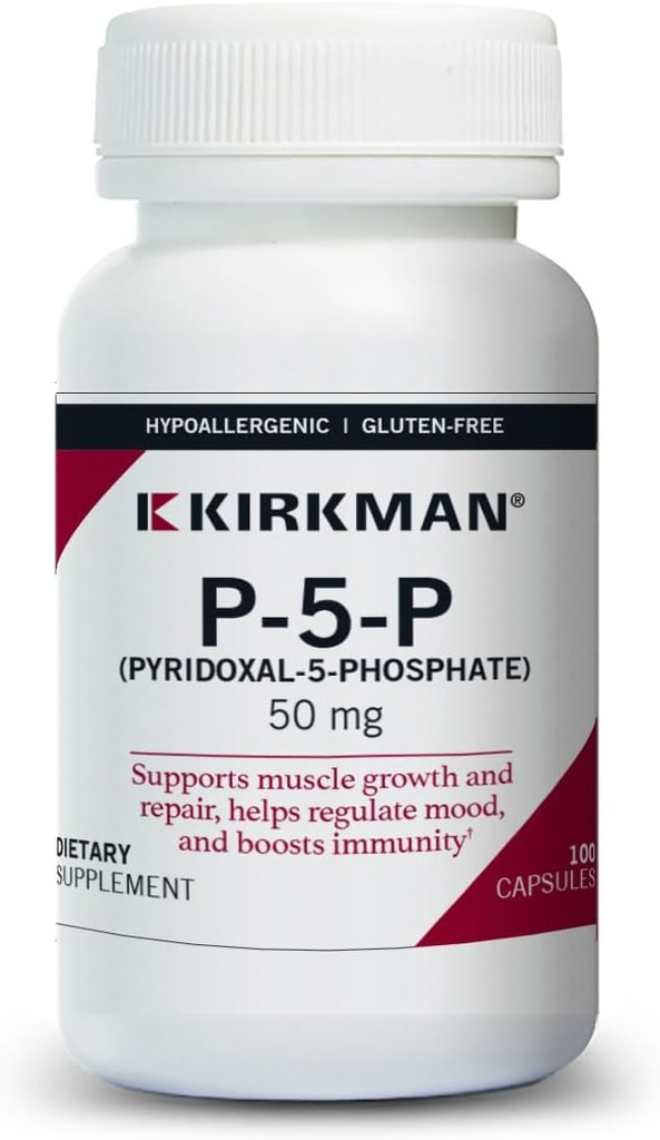 Kirkman – P-5-P (Pyridoxal 5-Phosphate, Vitamina B-6 Metabolite) 50 mg - Ipoallergenico 100 Count