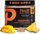 Pinch Magic Sugar Free Fiber Powder - Light Tropical Flavor Psyllium Husk dengan Bromelain & Vitamin C & D - Vegan, Gluten- Free, Clean Label, USA- Made, GMP- Cerfied - 28- Day Supply