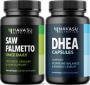 HAVASU NUTRITION DHEA 50mg Supplement (60 Servings) & Saw Palmetto kapsułki (100 Servings)