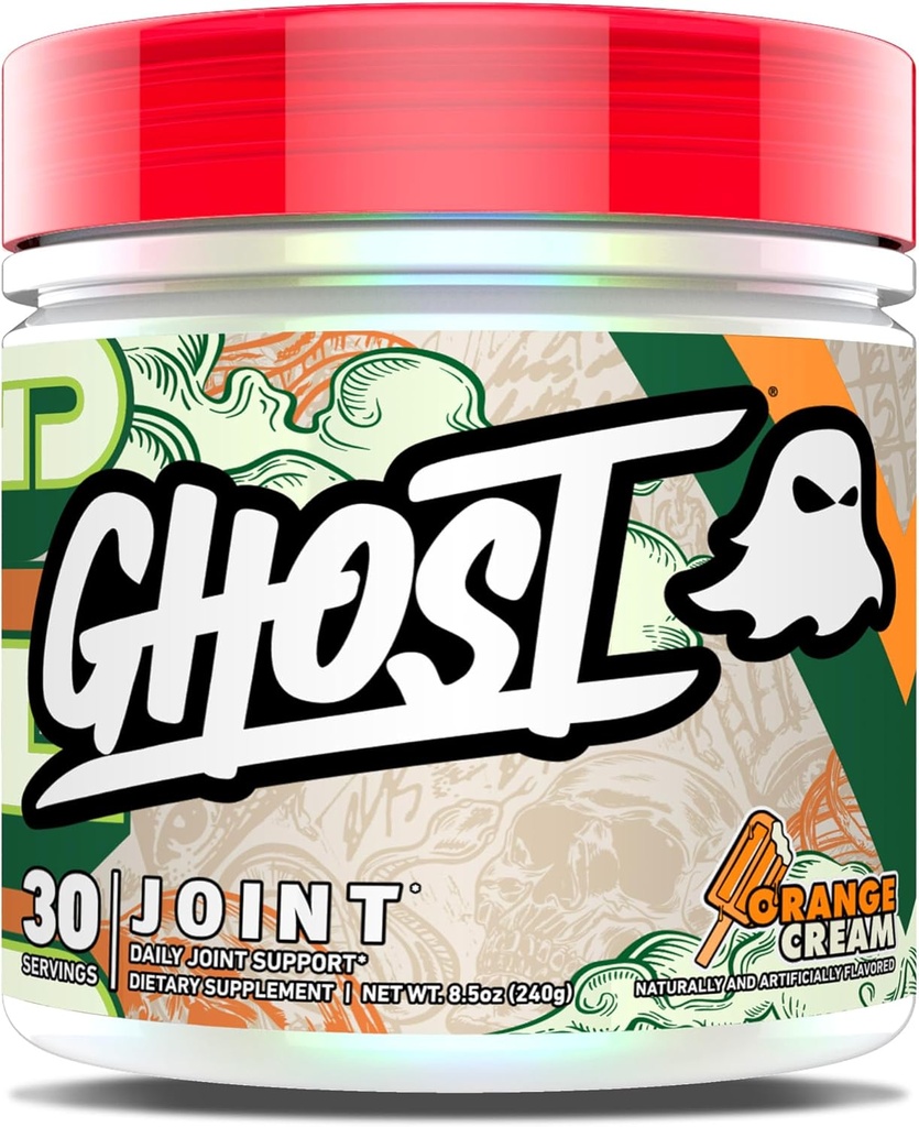 GHOST Joint Supplement, помаранчевий крем (30 сервірування) - Щоденне спільне обслуговування добавки для чоловіків і жінок - Glucosamine HCL, хондроїтин Sulfate & Curcumin - Дошка, Бони та Joint Support
