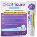 Cicatricure Triple Antibiotic Ointment with Pain Relief, Bacitracin, 1 oz | Essential Antibiotic Ointment for Wound Care, Healing Ointment for Cuts, Burns, Insect Bites, First Aid Supplies Essential