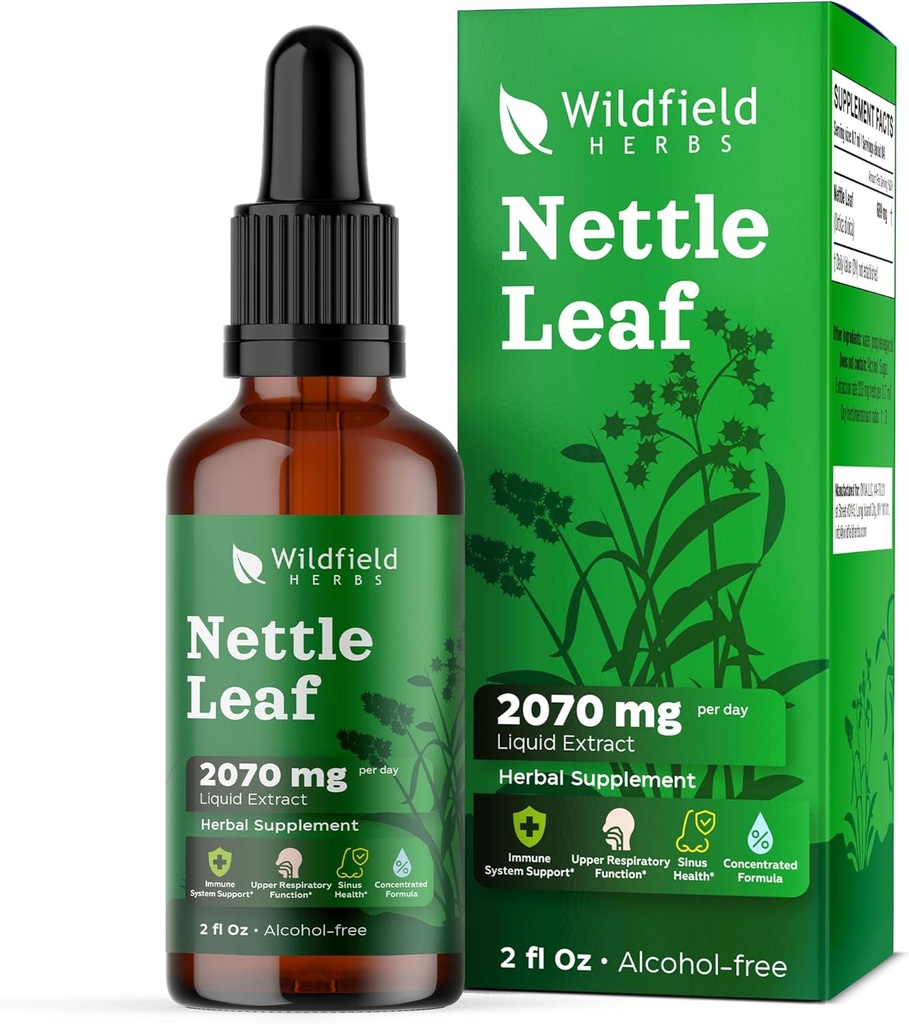 Stinging Nettle Leaf Extract Drops 2000mg (Urtica dioica L.) Kasviperäisten täydentää Absorbs Parempi kuin kapselit, 1 kuukauden tarjonta, 84 tarjoilut, alkoholiton Tincture - 2 Oz, pakkaus 1