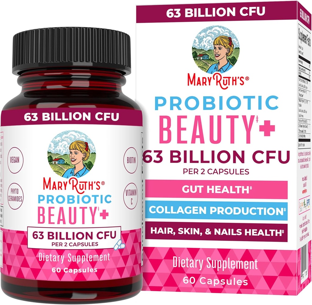 MaryRuth Orlandics La bellesa probiòtica Capsules  2001-6 Vegan Collage contra l'Abjecta Gut Salut Skins i Nals Vikings Skins kin Skin Skin Spint-Rontin-GO Projectified IN 60 Count