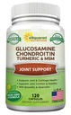aSquared Nutrition Glucosamine Chondroitin Turmeric MSM Boswellia - 120 Capsules - Joint Support Supplement - Joint Support Relief Pills for Health - Natural Supplement for Back, Knee & Hands