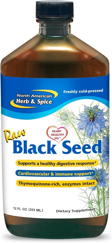 NORTE HERB & ESPECIARIA Óleo de semente preta - 12 fl oz - Suporte digestivo e imunológico - Contém óleo de orégano P73 óleo de orégano e óleo de alecrim - Não-GMO - 72 Servings