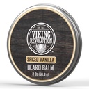 Viking Revolution Spiced Vanilla Beard Balm - Manteiga barba con aceite de Argan, Softener Beard para homes con aceite de Jojoba - Beard Moisturizer para homes con Beeswax - Beard Wax para homes (2oz, 1 Pack)