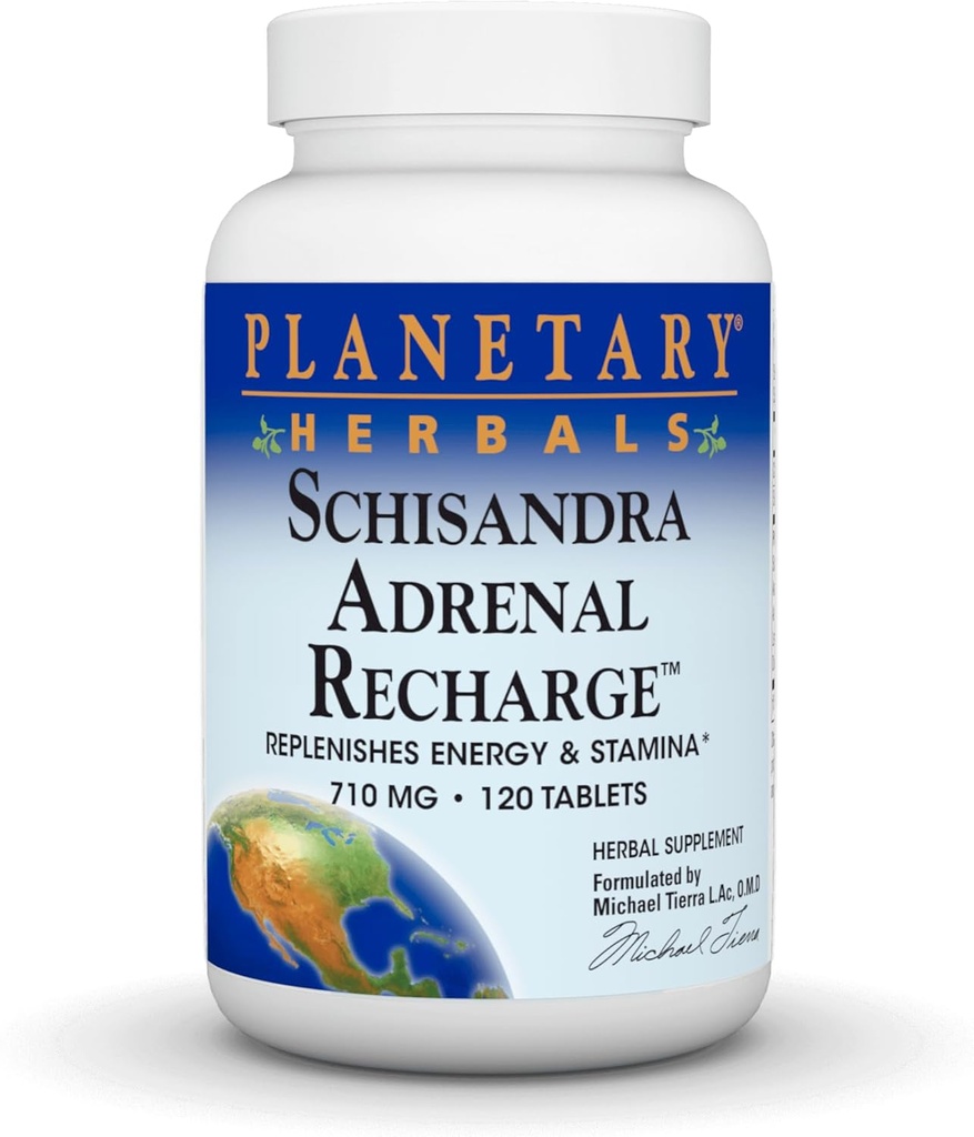 Planetariska växtbaserade Schisandra Adrenal Complex 710mg med Yam Rhizome, Poria Sclerotium & More - 120 tabletter