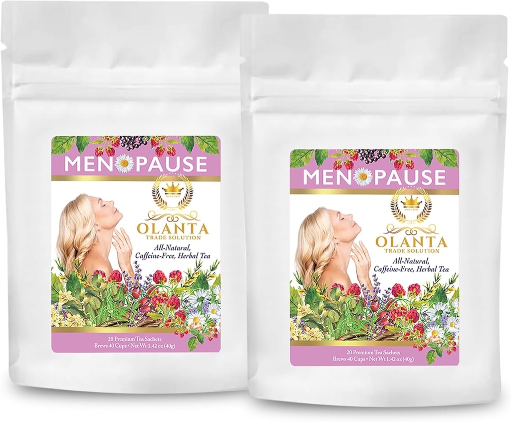 Menopauza čaj - Post Menopauza Vitamíny, Menopauza doplňky pro ženy horké záblesky, Bylinný čaj pro menopauzu, imunitní asistent, Menopauza Comfort - 40 Premium Tea Sachets
