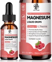 Calm Magnesium Liquid Drop med Magnesium Glycinate, Citrate, Oxide & Taurate för ben, hjärta, muskel, immun, energi, sömn och matsmältning, Hög Absorption, Sugar-Free, Raspberry Flavor, 2 Fl Oz