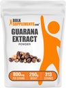BulkSupplements.com Guarana Extract Toz - Doğal Caffeine Supplement, Guarana Seed, Guarana Toz - Gluten Free, 800 mg per Service, 250g (8.8 oz) (Pack of 1)