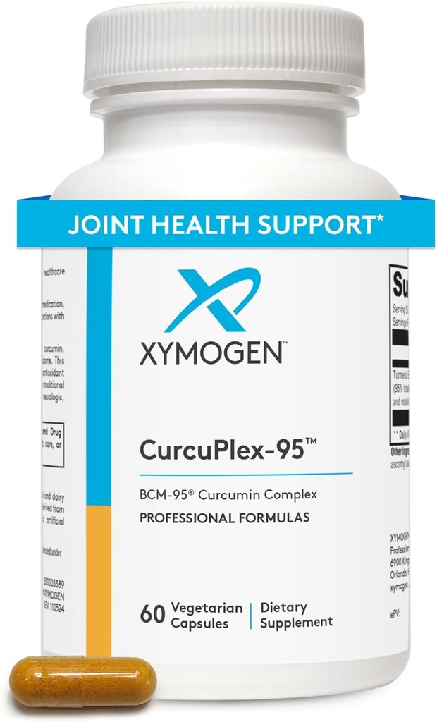 XYMOGEN CurcuPlex-95 -  Tur Bioavailability - Daily Brain Support (60 Vegan Turmeric Capsules)