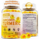 Suikervrij Kurkuma Curcumin Gevulde Gummies 550mg voor volwassenen, gember & zwarte peper 