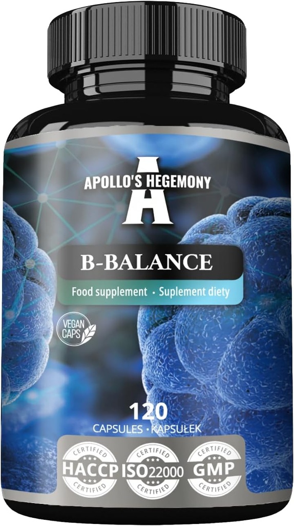 APOLLO'S HEGEMONY B-Balance 120 Vegan Capsules - Vitamin B Complex Contains Vitamins B1, B2, B6, B12, Folate and More - 4 Months Supply - Supports Overall Health