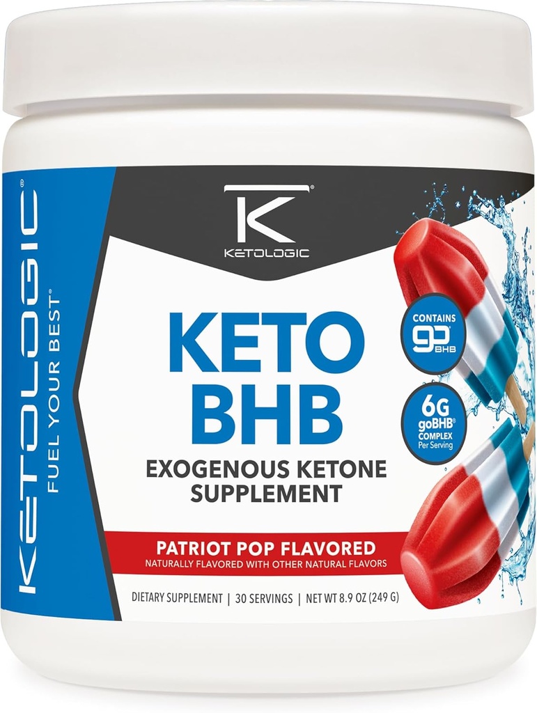 Ketological Keto BHB (Patriot Pop Flavor) 30 Servings - Expogenic Ketone Addition with goBHB, Beta-Hydroxybutirate Salts