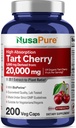 NusaPure Organic Tart Cherry 20: 1 kivonat, 1000 mg egyenértékű 20 000 mg Veggie Caps (Vegan, Non-GMO) Bioperine
