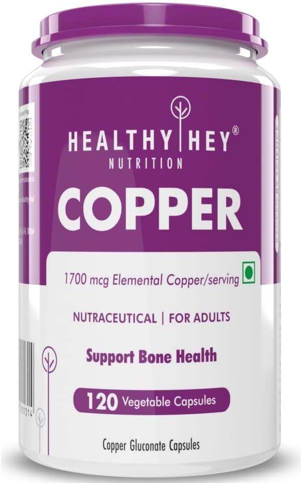 Gluconato de cobre Chelated - Formulario altamente biodisponible - No GMO, Gluten Gratis -120 Veg. Capsules