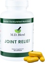 M.D. Joint Relief - Expert Formulated Supplement - Knees, HIPS, Ankles Movement & Mobility - Daily Wellness Blend - Collagen, Hydrolyzed, Glucosamine, BioPerine, Turmeric - 240 Capsules (Pack of 2)