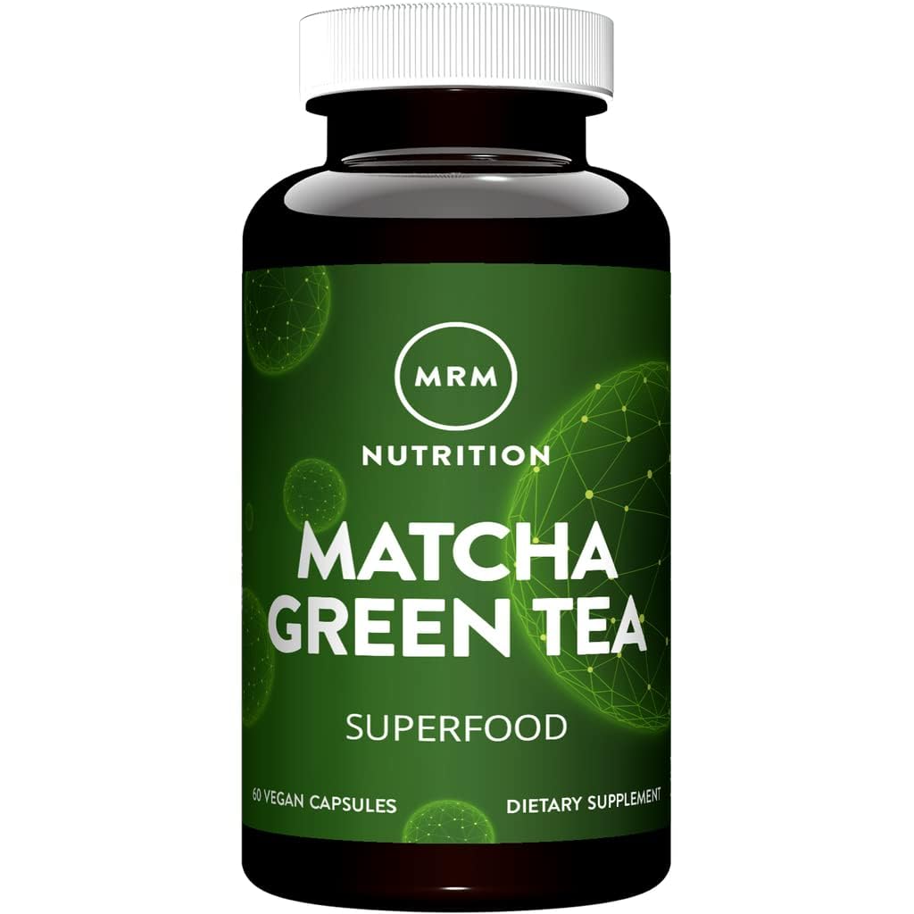 MRM Matcha Green Tea Capsules - for Women & Men - 60 Servings | Natural Green Tea Leaf Capsules, Antioxidants, Caffeine, Vitamins & Minerals for Daily Productivity, Vegan and Gluten-Free