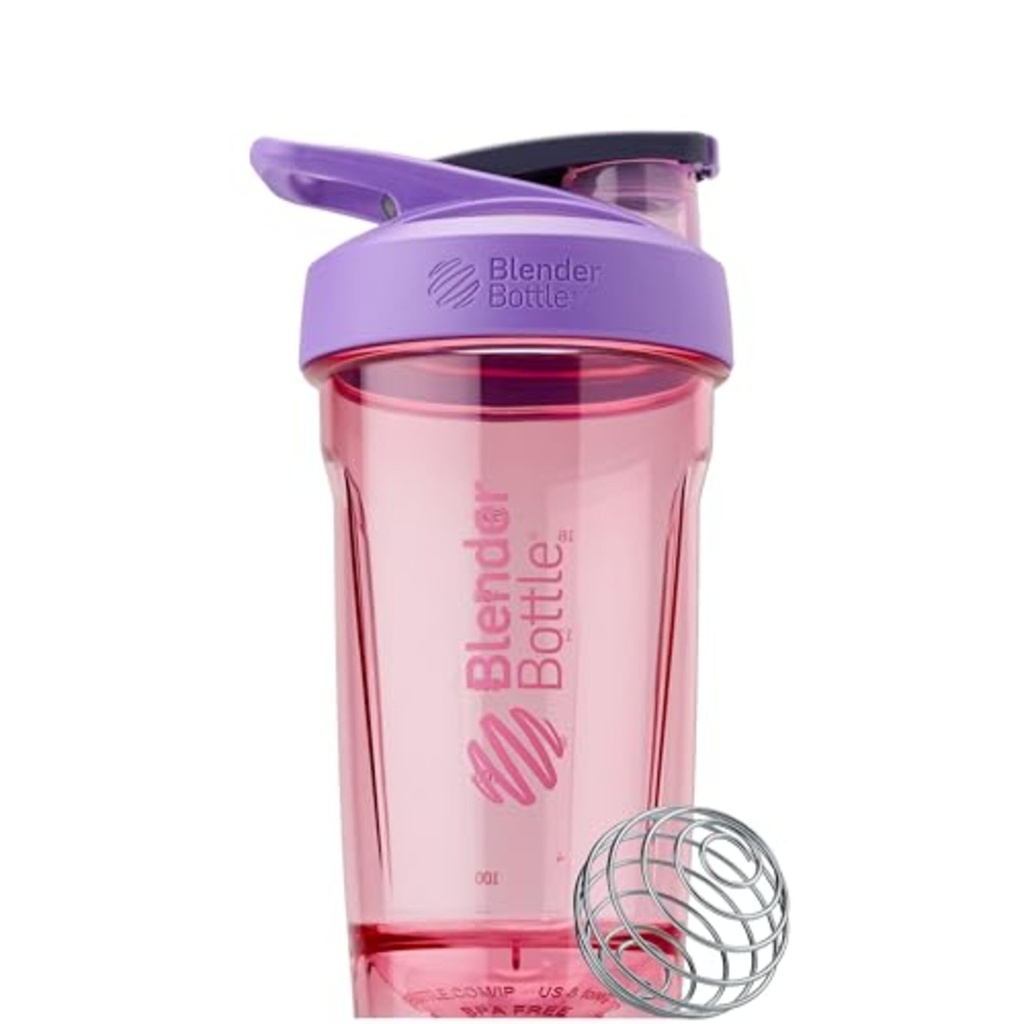 BlenderBottle Sport Shaker Bottle with Wire Whisk, 24-Ounce, Purple – Protein Shakes & Hydration for Athletes & Fitness Enthusiasts, Easy Mixing, Durable & Lightweight, Lockable Lid