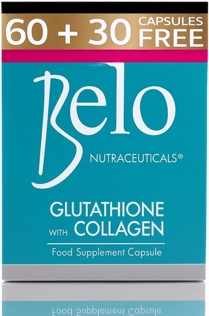 Belo Essentials Glutathione + Колаген шкіри відбілювання капсули 60 капсули Extra Large Size