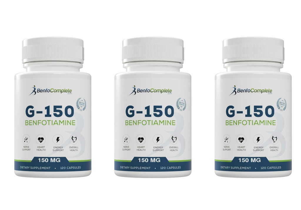 Benfotiamine 150Mg 120 Gelatin Capsules Per Bottle - Pack Of 3 Bottles