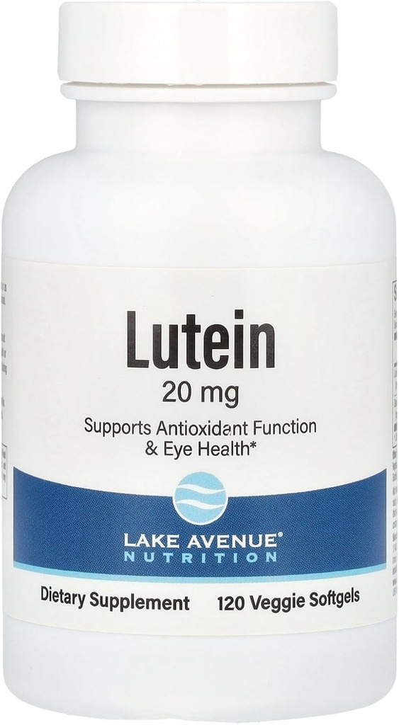 Lake Avenue Lutein - Marigold Ekstraktı Lutein və Zeaxanthin ilə - Antioksidi və Eye Health - Vegetarian Friendly, Non-GMO - 20 mg - 120 Veggie Softgels
