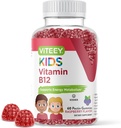 Uşaqlar üçün Viteey Vitamin B12, 1000mcg - Metabolizm, Natural Energy Support - Vegan, Gelatin Free, Gluten Free, GMO Free - Tasty Chewable B12 Raspberry Flavored Gummy