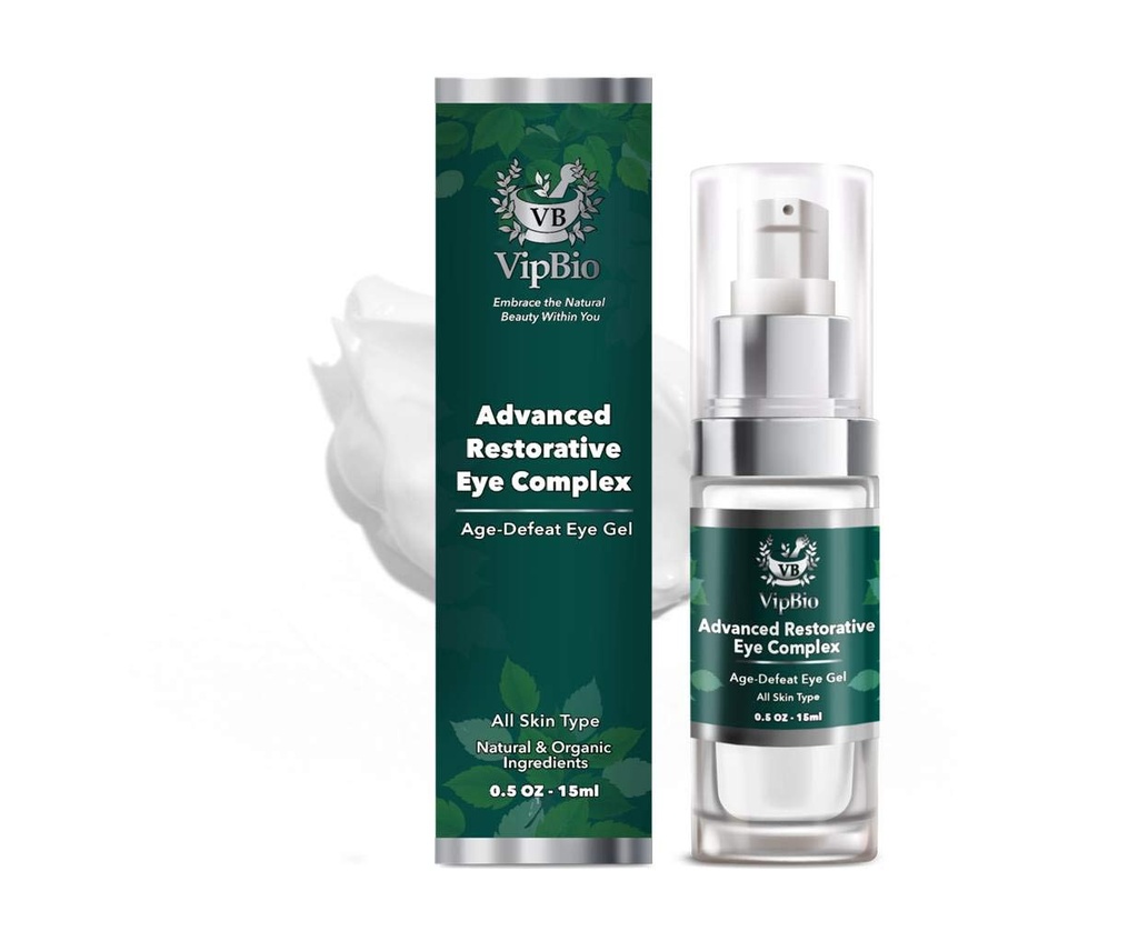 VipBio Organic Advanced Restorative Eye Complex Антивозрастной Гель для темных кругов и отечности 0,5 фл. унции.