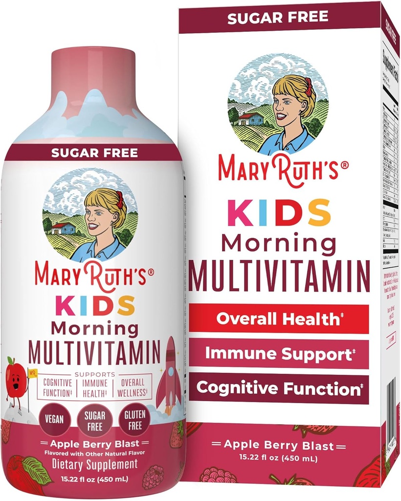 MaryRuth Organics Kids Liquid Morning Multivitamina dla dzieci 124; Suplement immunologiczny 124; Witamina C i D 124; Podstawowe składniki odżywcze