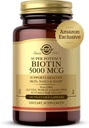 Solgar Biotin 5000 mcg - Azal osasuntsua, Nails eta Ile osasuntsua onartzen du - Energiaren ekoizpena eta metabolismoa onartzen ditu - B bitamina - Ez-GMO, Vegan, Gluten Free - 180 Count