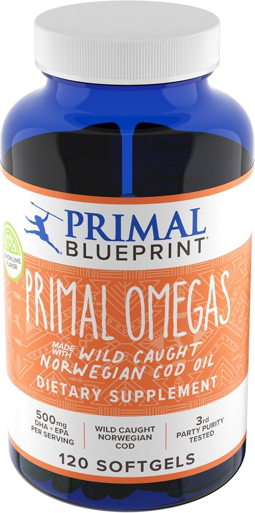 Primal Bluint Primal Omegas, Omega-3 肥酸日报增刊,120 Counter