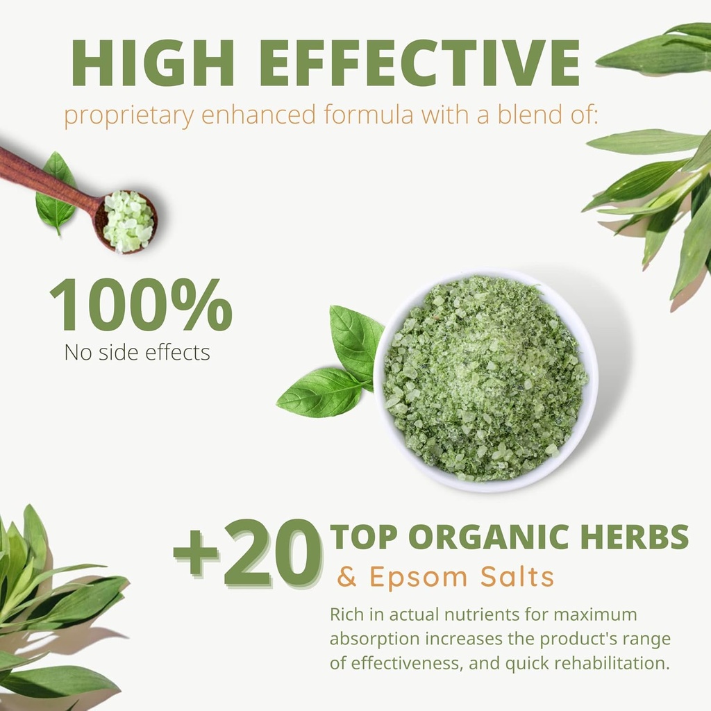 Hemoroid 15.6 Oz- Soothing Döşək Döşək Dəstək Dəstək Dəstəkliyi +20 Daxili Herbs, Epsom Salt - Suppositories Remedy Postpartum Fissure