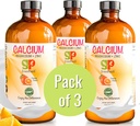 GreenPeach Liquid Calcium til børn - Magnesium, D3 & Zink supplement - Calcium Citrate & Vitamin D3 Kids Calming Syrup - Ingen sukker ingen kunstige smag - Vegetar Kosher (3- Pack)