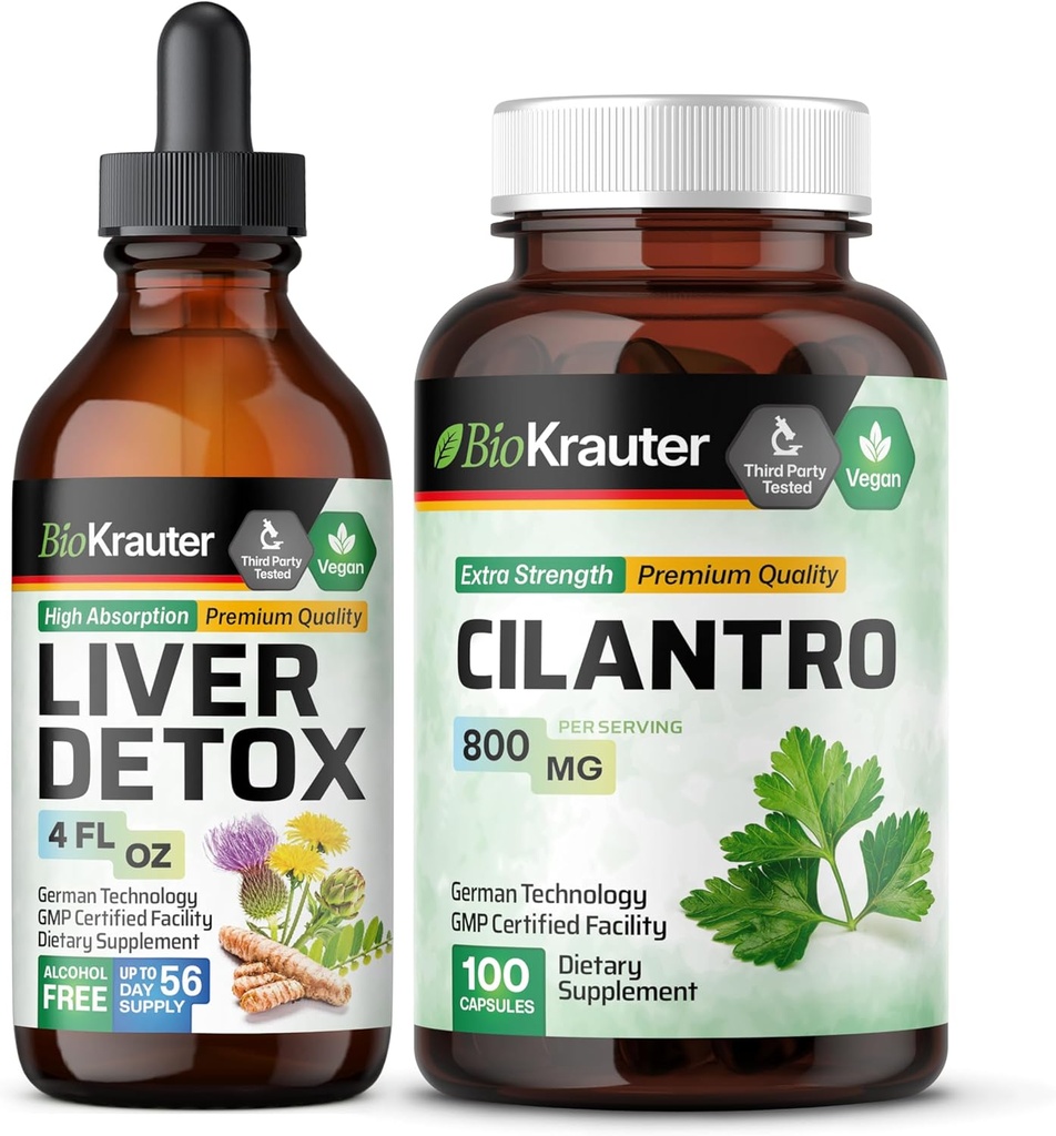 BIO KRAUTER Liver Detox Tincture 4 Fl. Oz. " Cilantro 100 Capsules