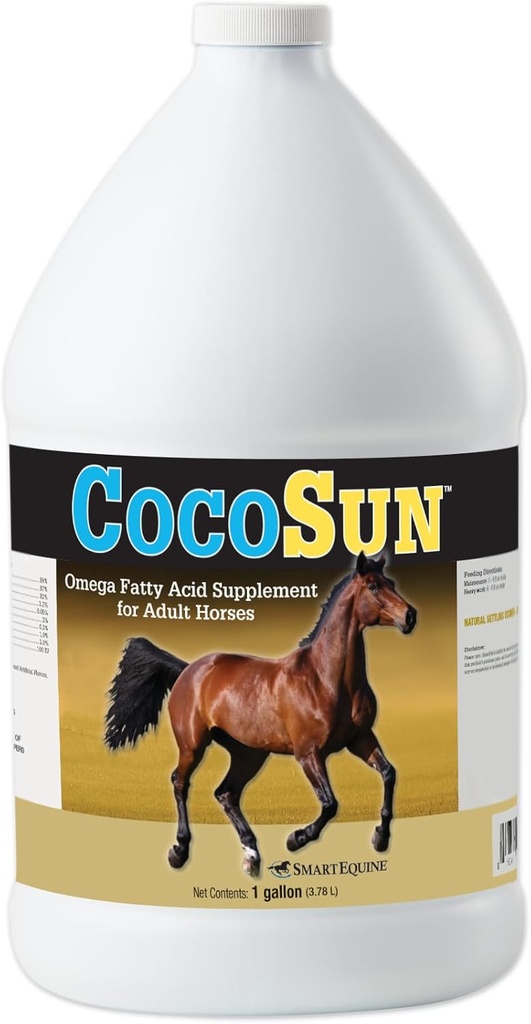 CocoSun ™ Olej Omega Koń Suplement Biżuteria 124; Omega 3, 6, 9 Suplementy Idealne dla zdrowej skóry & błyszczące Coats 124; Koń Suplementy dla Wagi Gain 124; 1 Gallon