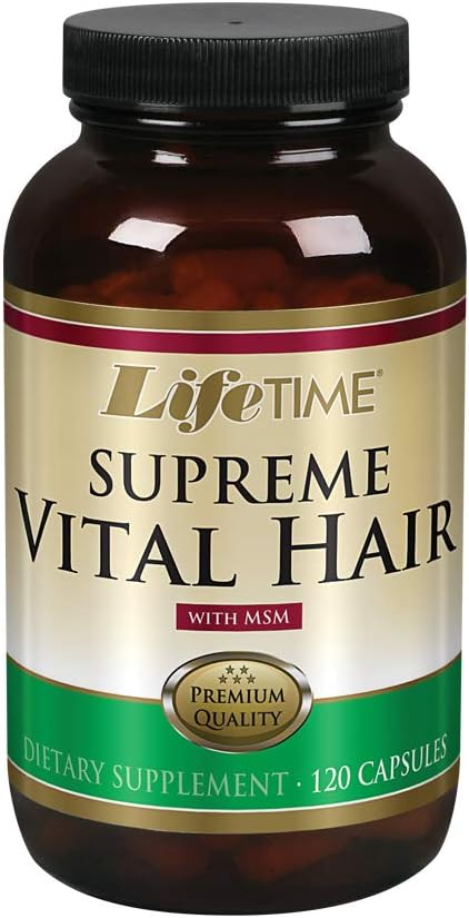 LIFETIME Верховна Vital Hair підтримує здорове волосся, нігті та шкіри Біотин, МСМ, вітаміни B, C, & A, цинк, хвіст і більше 120 капсули, 30 сервант