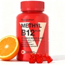 Vegan Vitamin D3 & B12 Gummies, Methyl B12 Supplement for Adults & Kids, Enhanced with Vitamin D 3 for Natural Energy, Immune, Metabolism & Focus, Orange, 90 Gummies