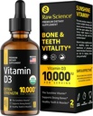 Liquid Vitamin D Drops - Vitamine D3 10.000 IE voor snellere absorptie - Helpt ondersteuning sterke botten en gezonde hart - Vit D3 voor Mood & Immuun systeem functie - hoge dosis D3 Vitamine Sublingual - 2 fl oz