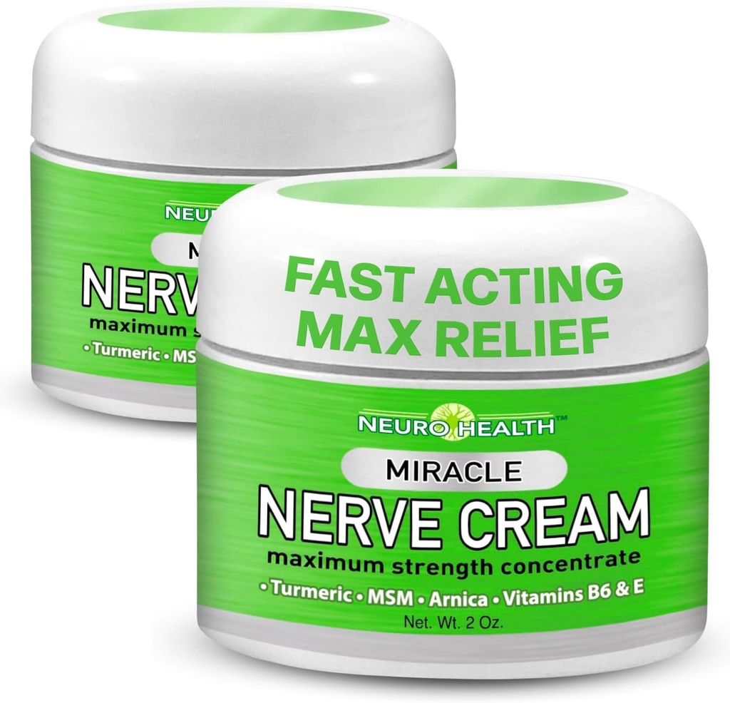 Miracle Nerve Krem - Maksimum Güc - Turmeric və Arnica Neuropati Discomfort Yardım - MSM, B6 ilə Soothing Foot & Hand Formula - ABŞ - 2 Paket