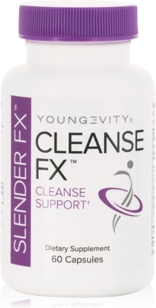 Youngevity Slender Fx ™ Cleanse Fx ™ - Super Colon Cleanse 15 Day - Natural Herb Blend - Flax Seed, Cape Aloe, Rebarbara Root, Triphala, Slippery Elm, Marshmallow Root - 60 kapszula (4-es csomag)