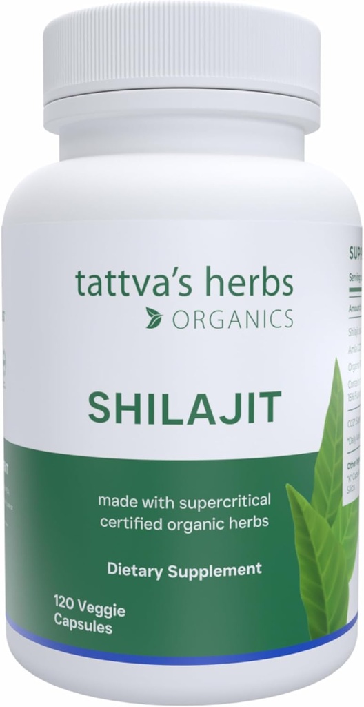 Tattva'nın Herbs Shilajit Herbal Supplement, Erkekler ve Kadınlar için Shilajit Capsules, Shilajit Extract, 1 Pack, 120 Count, 25 Years of Premium Service