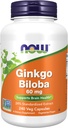 Suplementos alimenticios, Ginkgo Biloba 60 mg, 24% Extracto estandarizado, Proxecto non GMO Verificado, 240 cápsulas de Veg