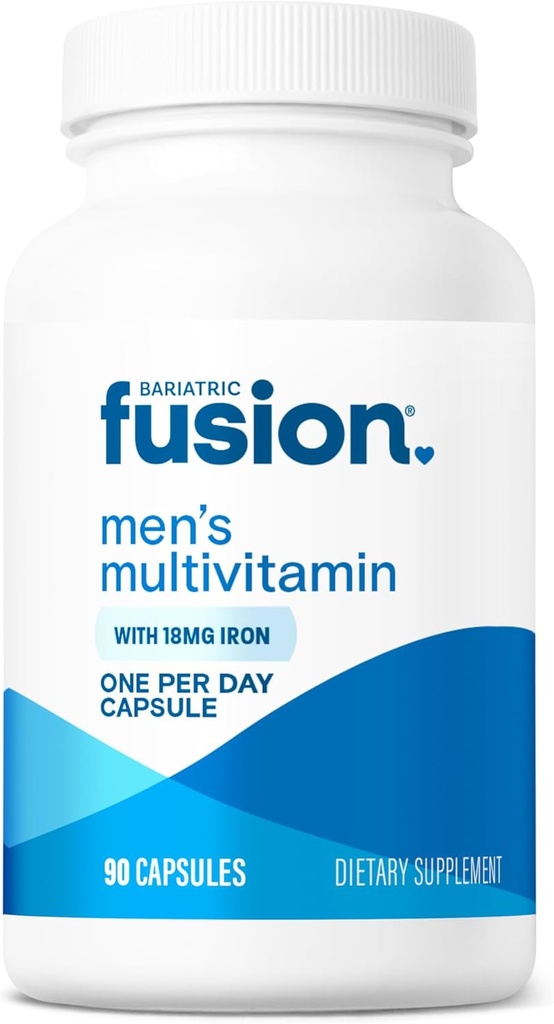 Bariatric Fusion One Per Day Multivitamin Bariatrikoa Iron for Men | Prostate eta Heart Support Bitaminak* | Gastric Bypass eta Sleeve Gastrectomy | 90 kapsulak | 3 Hileko hornidura