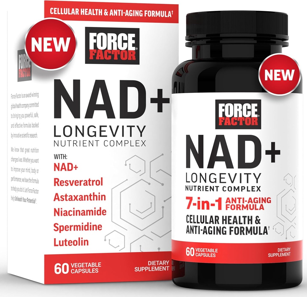 Ətraflı FACTOR NAD + (NMN və ya Nicotinamid Riboside Alternativ) Resveratrol, Astaxanthin, Spermidine & Luteolin Kompleksi, NAD Cellular Sağlamlıq və Sağlam Aging, 60 Kapsüllər