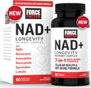 FORCE FACTOR NAD+ (NMN o Nicotinamide Riboside Alternative) con Resveratrolo, Astaxantina, Spermidina & Luteolin Complex, NAD per sostenere la salute cellulare e l'invecchiamento sano, 60 capsule