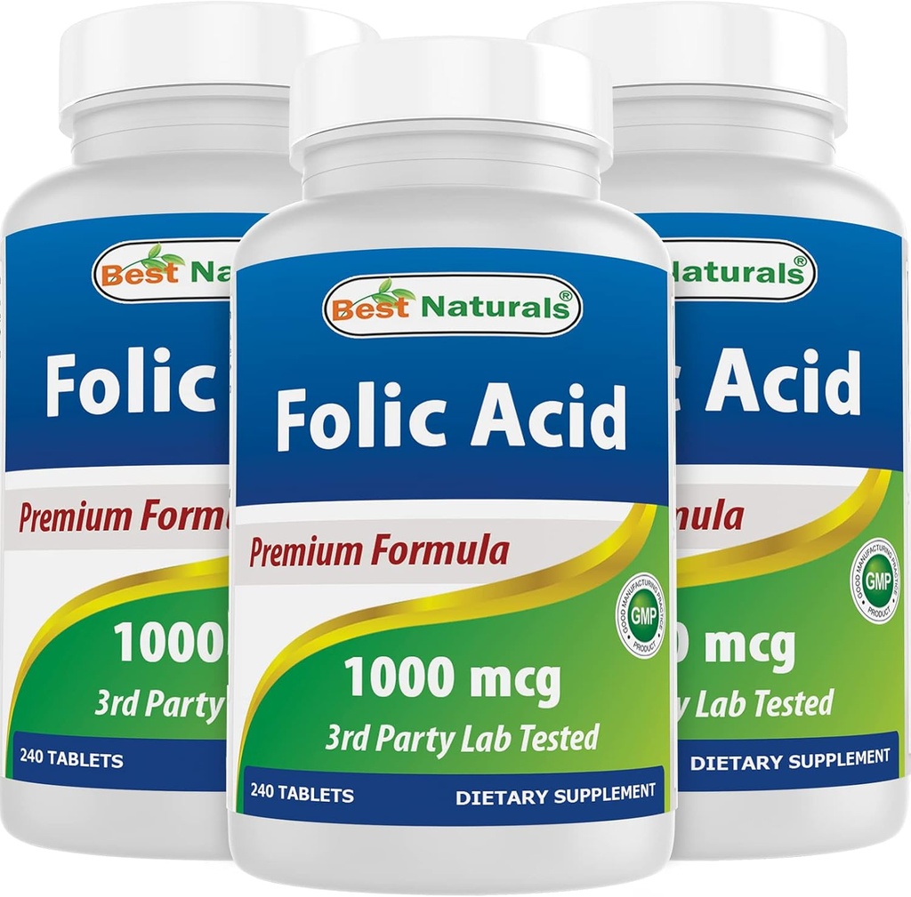 Terbaik Acid Folic 1000 mcg (Vitamin B9), 240 Tablet (1000 mcg (Paket 3)))