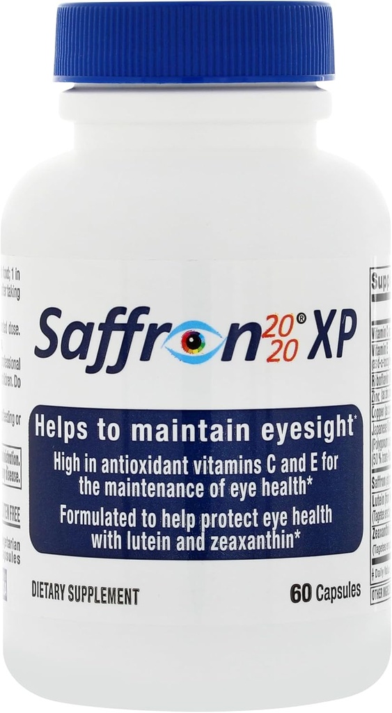 Saffron 2020- XP Tambahan dengan Saffron, Reveratrol, Vitamin dan Mineral, Dalxanthin dan Lutein -60 Vegetarian Capsules